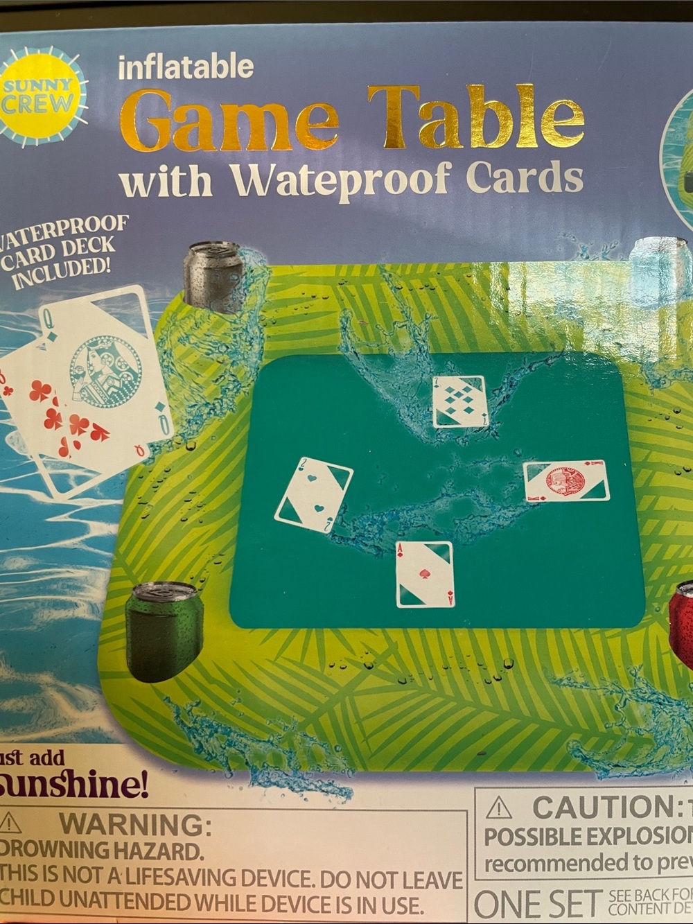 Sunny Crew™ Inflatable Game Table with Waterproof Cards - Picture 4 of 8